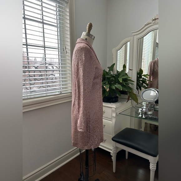 Saint Genies sequin double breasted blazer dress in rose gold - Picture 4 of 4